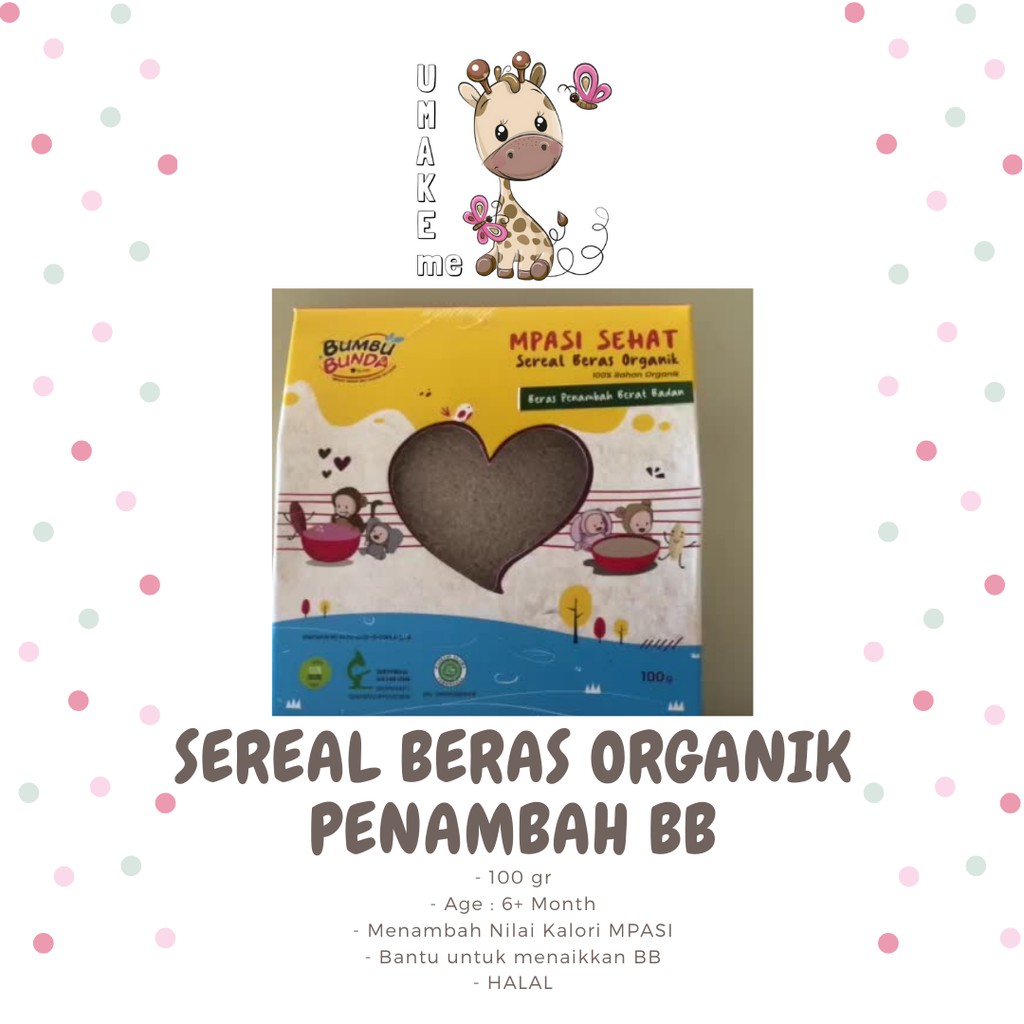 

SEREAL PENAMBAH BB / SEREAL BERAS ORGANIK / SEREAL TEPUNG ORGANIK / SEREAL MPASI BUMBU BUNDA