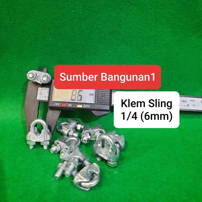 Klem Sling 1/4 klem kabel kawat seling 6mm penjepit kabel