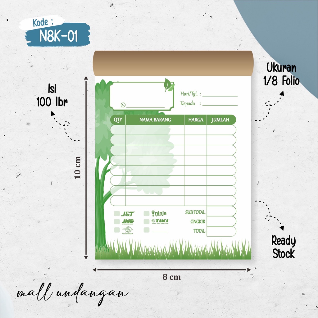 

NOTA OLSHOP KOSONGAN READY 1 PLY - N8K-01 [100 LEMBAR]