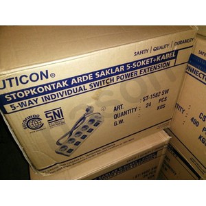 UTICON ST1582SW Power Extension - Stop Kontak 5Lubang 1.5Meter Arde dengan individual switch