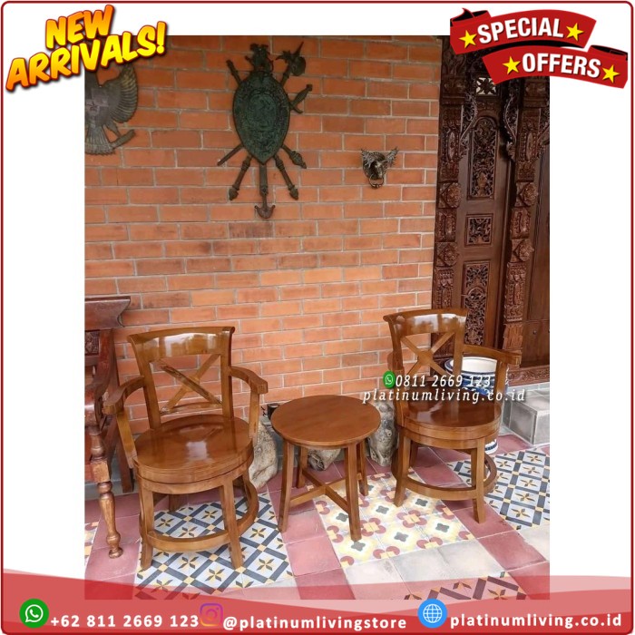 Kursi Teras Putar Kayu jati, Kursi Teras, Teras Jati, Kursi Jati Platinumliving Furniture Indonesia