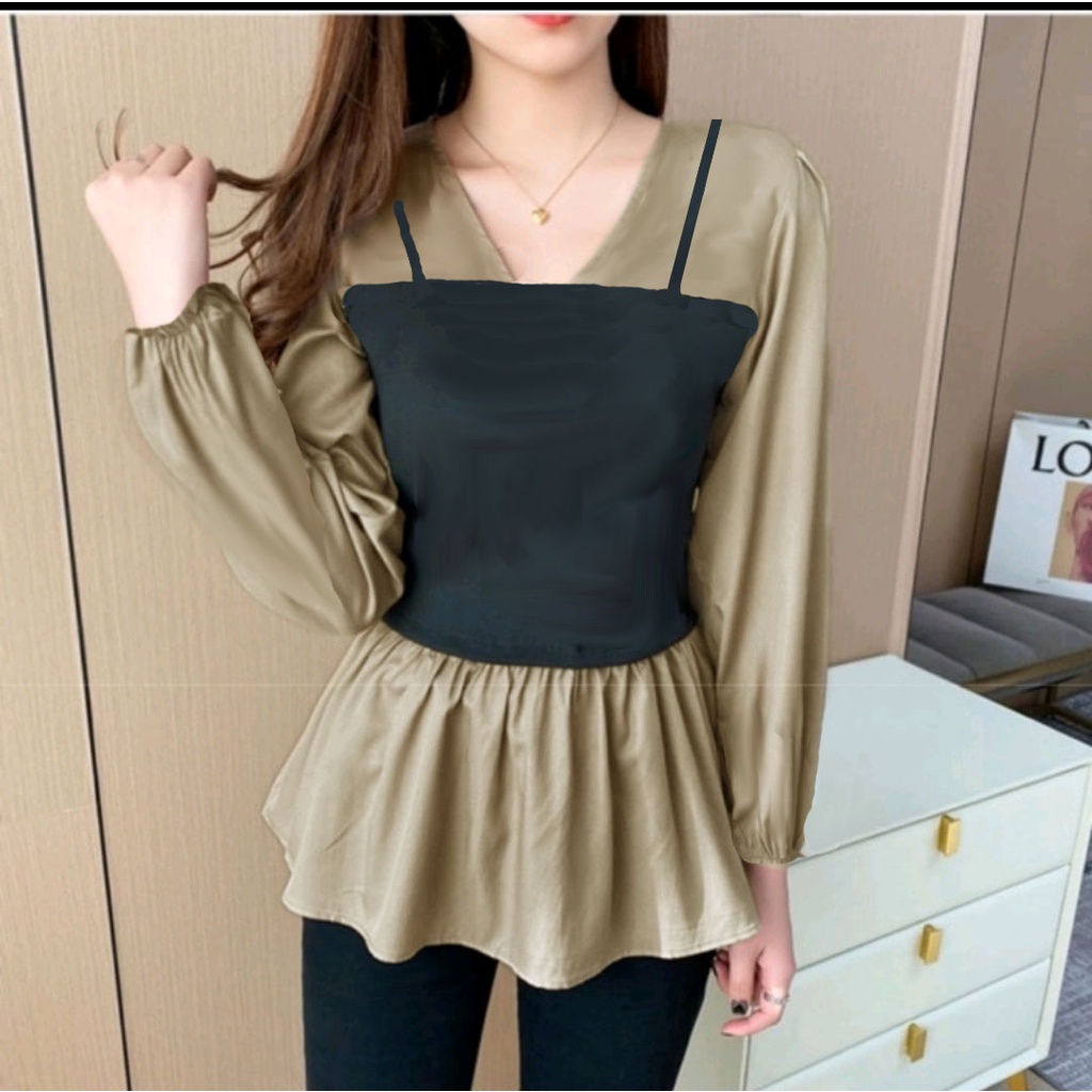 Atasan wanita casual korean style lengan panjang 885