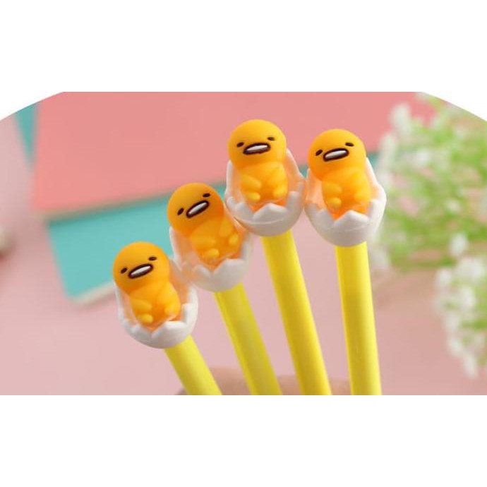 

Ready Stock Kak,,,Silahkan Order !!!! Keburu Habisss... Pen Telur Gudetama Egg Black Pen Cute Female