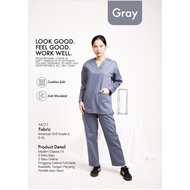 BAJU OK MEDELLIN / BAJU OKA , BAJU JAGA / SCRUB MEDIS , BAJU PERAWAT (UNISEX)