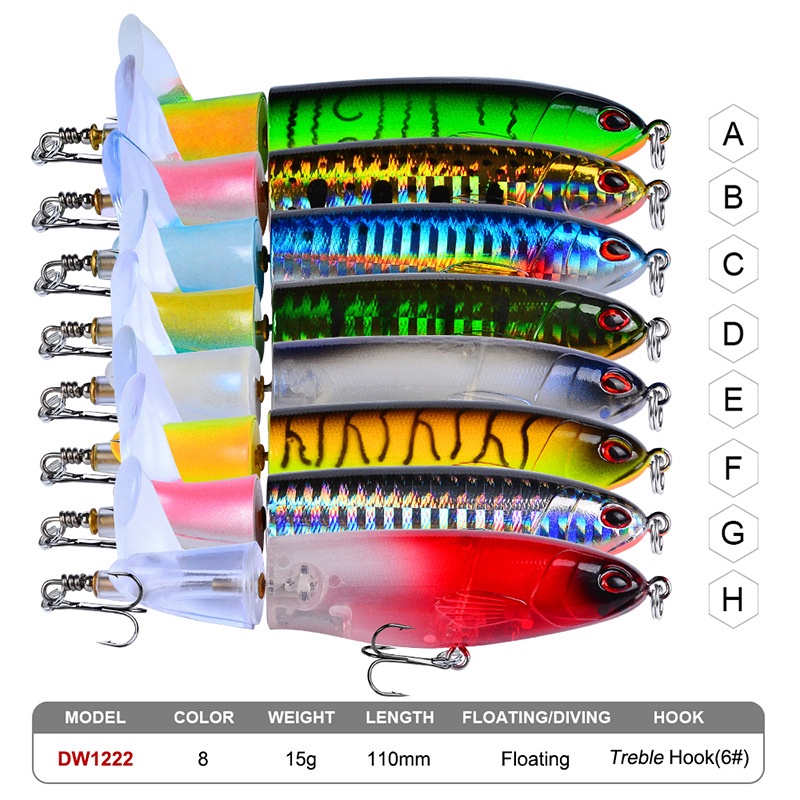 Umpan Pancing Pencil WTD dengan Baling-baling pencil fishing lure top water floating mancing casting 11cm 15 gram