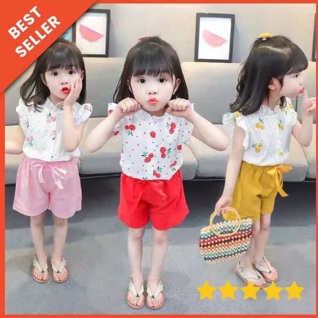 [0-4 TAHUN] BAJU SETELAN JEANS ANAK PEREMPUAN IMPORT 0-4 TAHUN HOTPANTS SETELAN BAYI DAN ANAK IMPORT PITA RENDA / SETELAN CELANA JEANS PENDEK ANAK CEWEK IMPORT / SETELAN HOTPANTS JEANS KAOS ANAK IMPORT 6bln 1th 2th 3th 4th