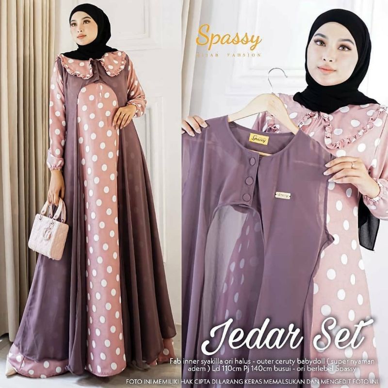 gamis set jedar set maxy polka set maxy polkana polka set