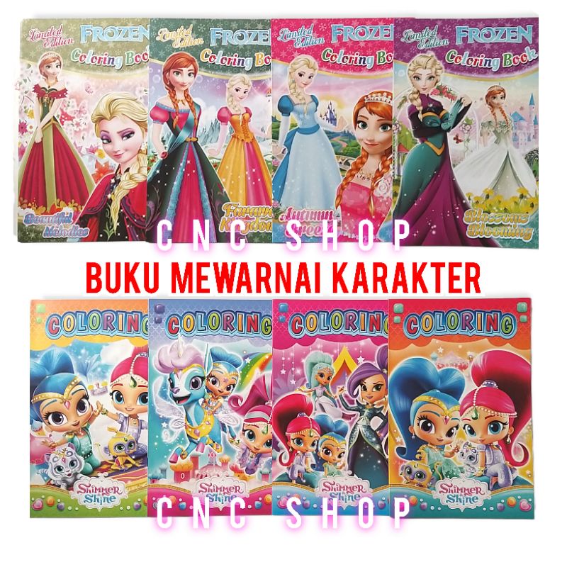 Buku Mewarnai HK Pony Berbie Princess Frozen Suvenir Ultah Anak Murah