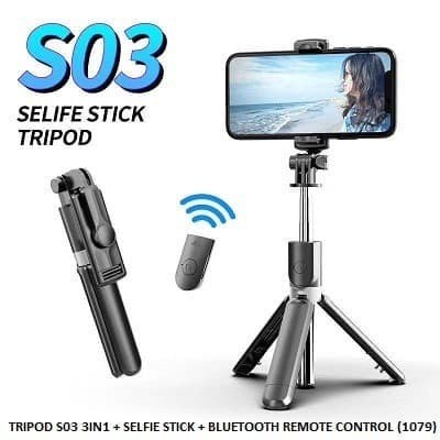 &lt; M.A &gt; Tripod Bluetooth S03-S LED Tongsis Selfie Stick Remote Super Bright