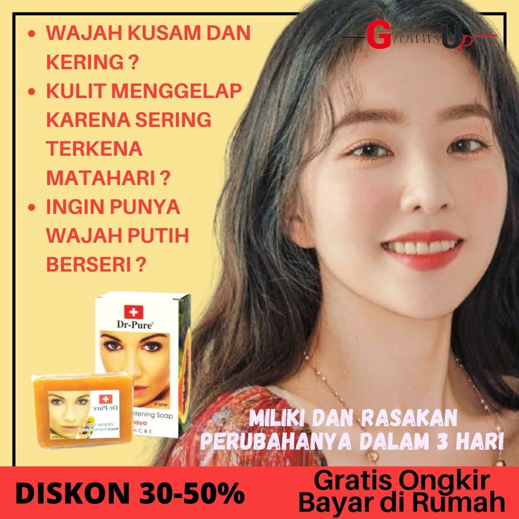 SABUN WAJAH PEMUTIH DR PURE PAPAYA BEAUTY BRIGHTENING SOAP ORIGINAL BPOM - SABUN PEPAYA