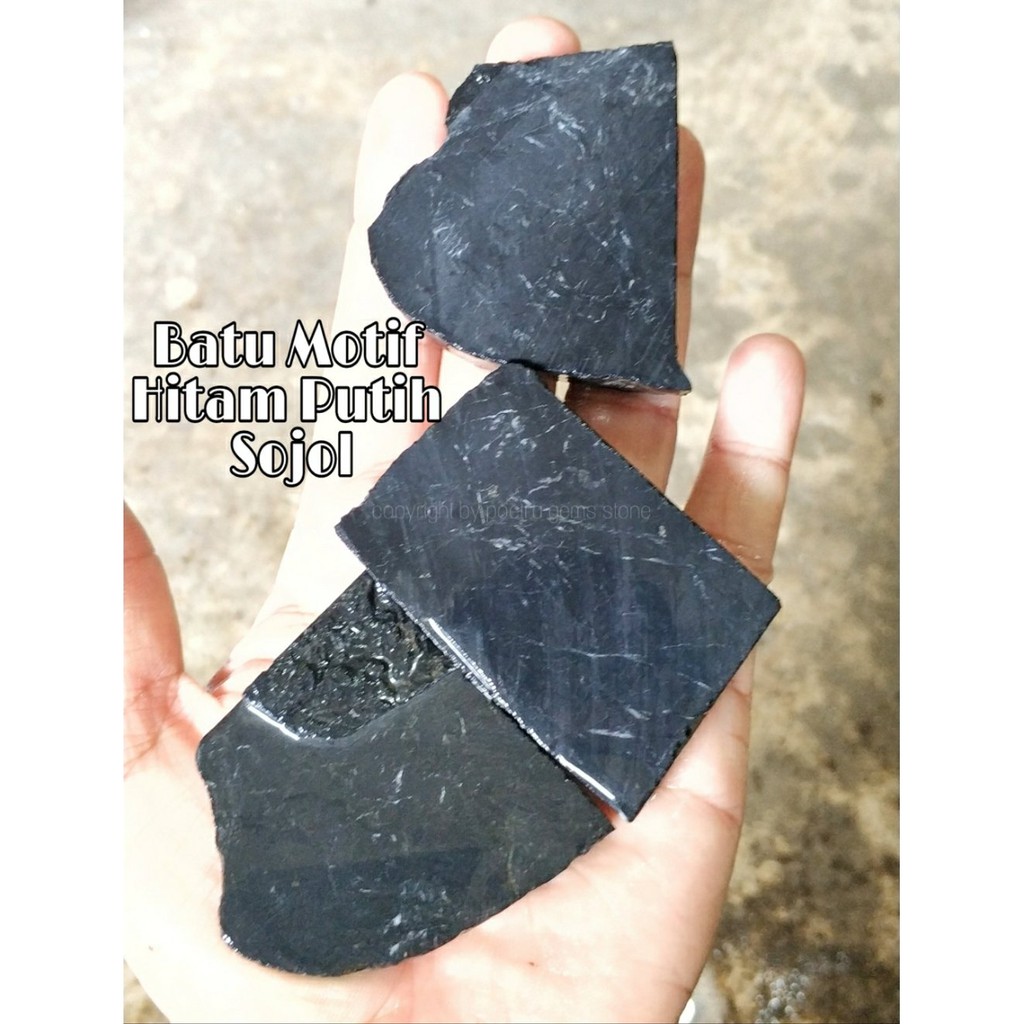 BAHAN ROUGH NATURAL BATU AKIK BLACK ONYX SULAWESI