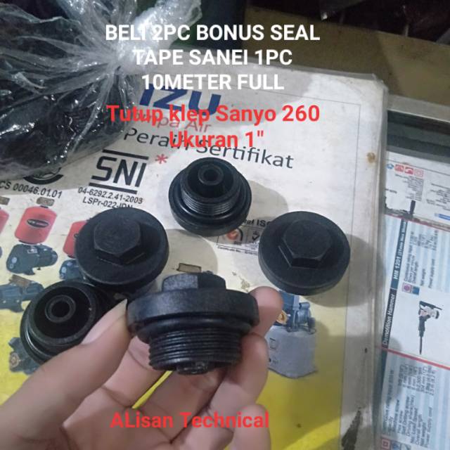Tutup drat klep pipa pompa air otomatis Sanyo 260 1"