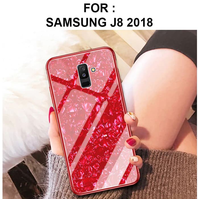 Tempered Shell case Samsung J8 2018 / case hp / soft case Samsung J8 2018 / hard case