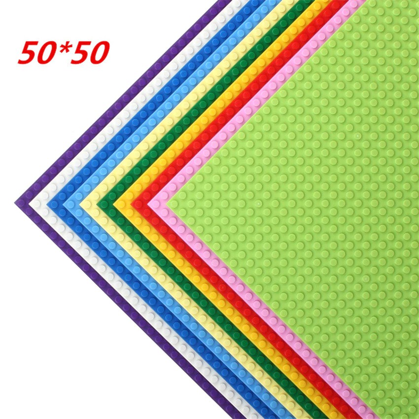 Mainan Lego 50*50 Dots Quality BasePlate Building Blocks Wall DIY Base Plate 40*40cm Small Bricks
