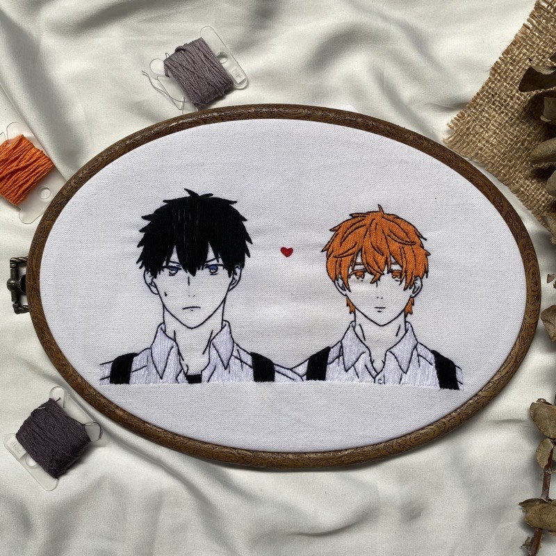 anime embroidery — mafuyu & uenoyama [given]