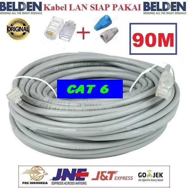 Kabel Lan Belden Cat 6 USA 90 meter Siap Pakai/90M / 90meter UTP