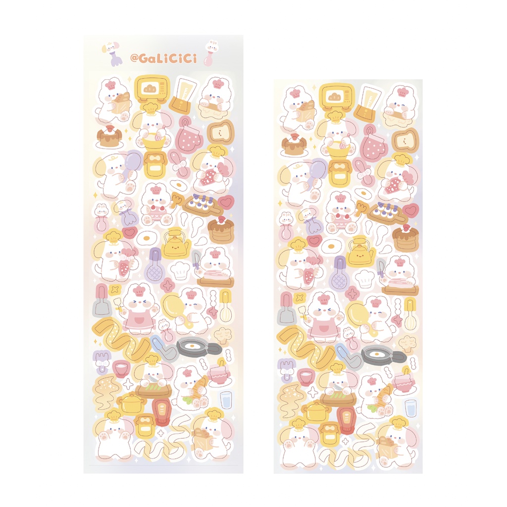 Galicici Stiker Motif Kelinci / Anjing Lucu Untuk Dekorasi Foto DIY