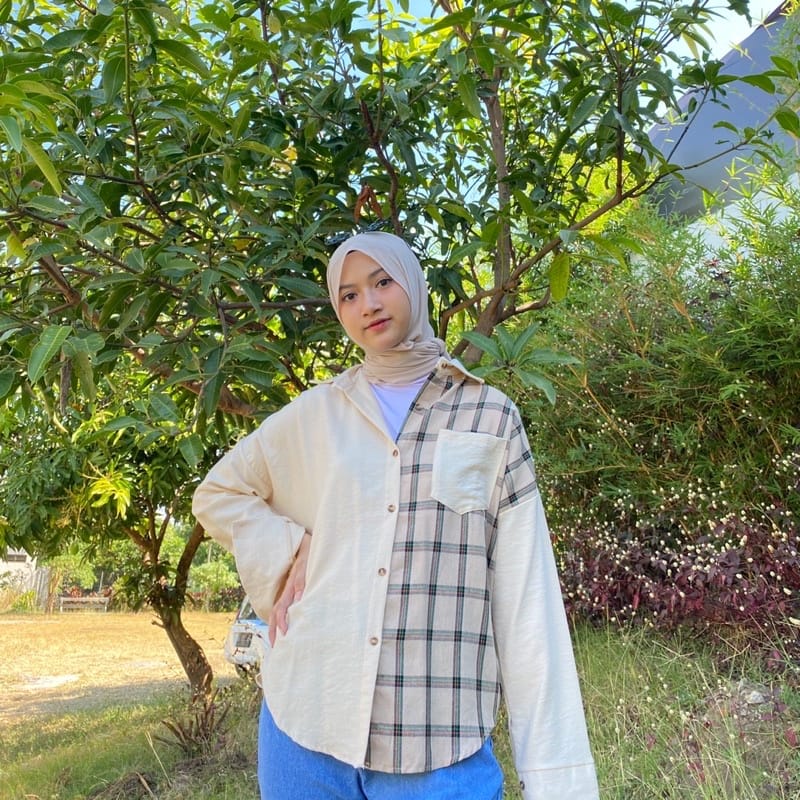 IL - Kemeja Tarisa | Kemeja TwoTone Kotak Flanel / Kemeja Wanita Kotak Two Tone