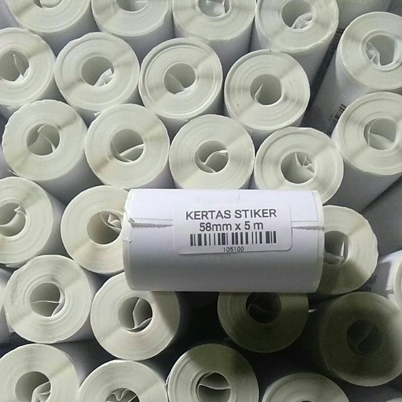 

kertas stiker 58 x 30 panjang 5m (cetak resi shope)