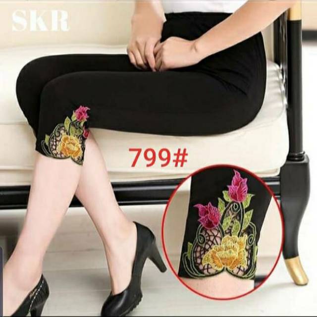 NEW LEGGING IMPORT MURAH BUNGA 7/8 #799