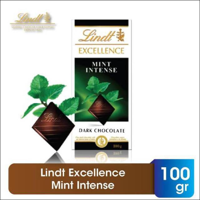 Khas Lindt Excellence Mint Intense Dark Chocolate 100gr Cokelat