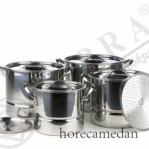 Panci Stokpot Supra / Set 4in1 Stock pot Supra + steamer 8/12/16/20QT