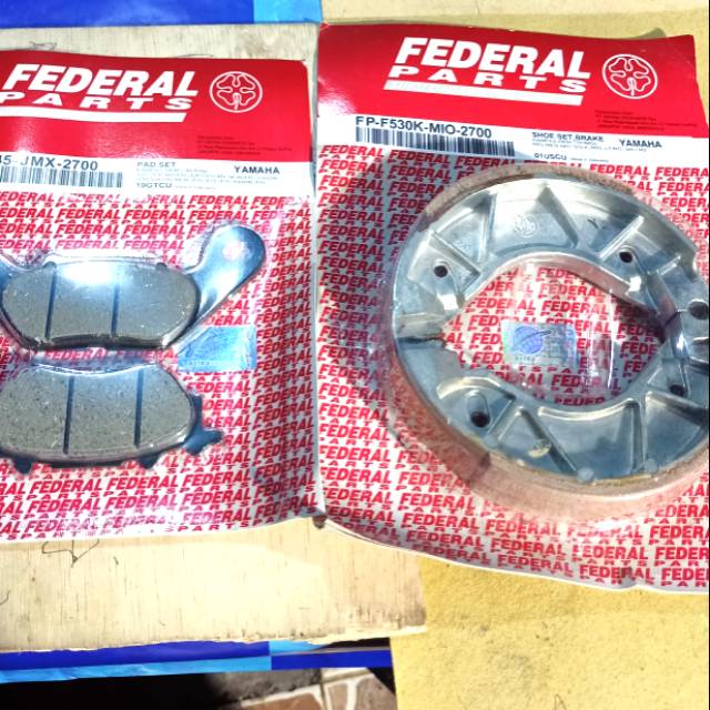 Paket kampas rem depan+belakang Yamaha mio j.soul.xeon x rise merk federal
