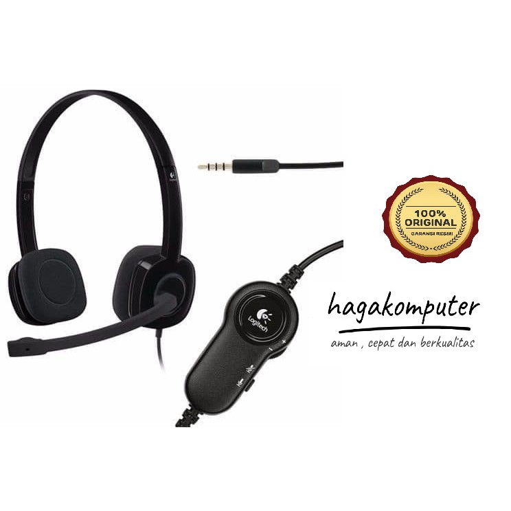 Logitech H151 Stereo Headset With Mic Headphone Earphone garansi resmi