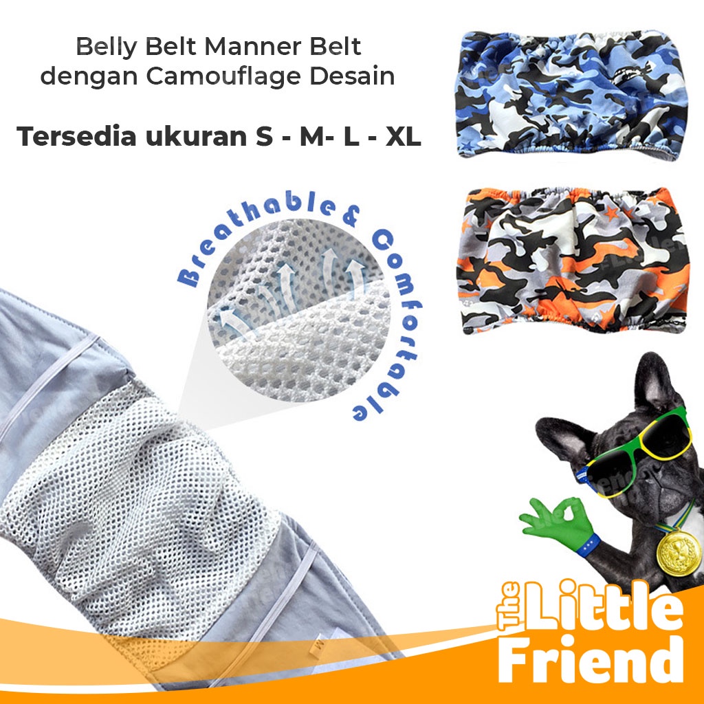 Celana Anjing Jantan Belly Belt Manner Belt Male Dog Pants Anti Kawin CAMOUFLAGE