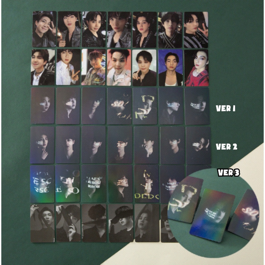 Photocard Hologram BTS MOTS ON:E Bolak Balik Laminasi Kpop Jungkook Taehyung Jimin