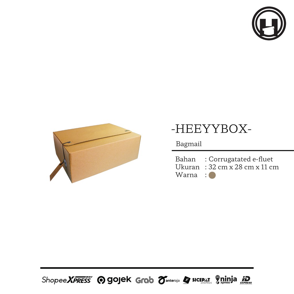 

bagmail box include hangtag size 32x28x11 bahan corrugated eflute untuk kotak kado hadiah perusahaan