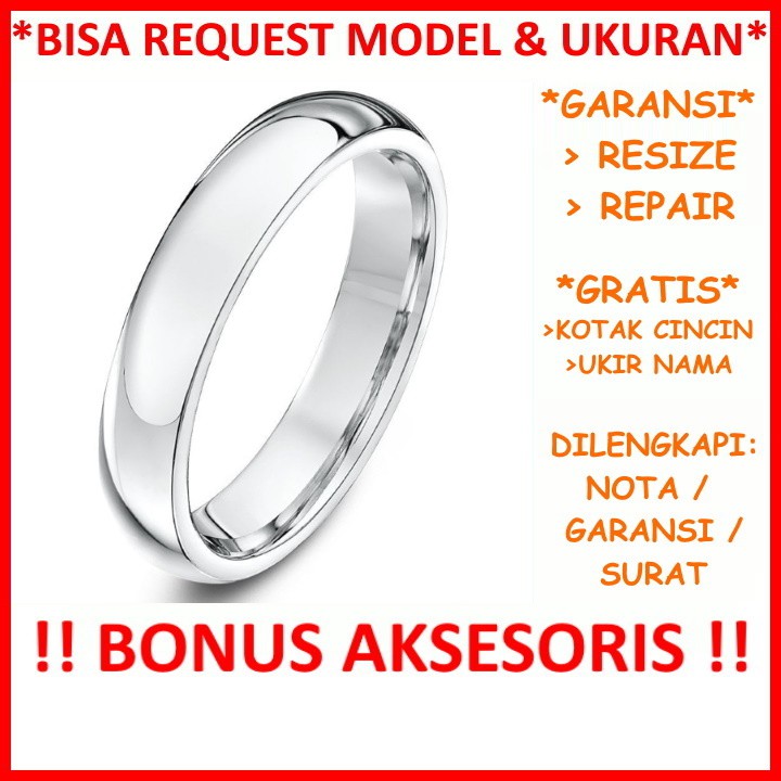 Gratis Ukir Nama Garansi Perak Asli Bisa Pesan Model Cincin Kawin Silver Nikah Tunangan Id64