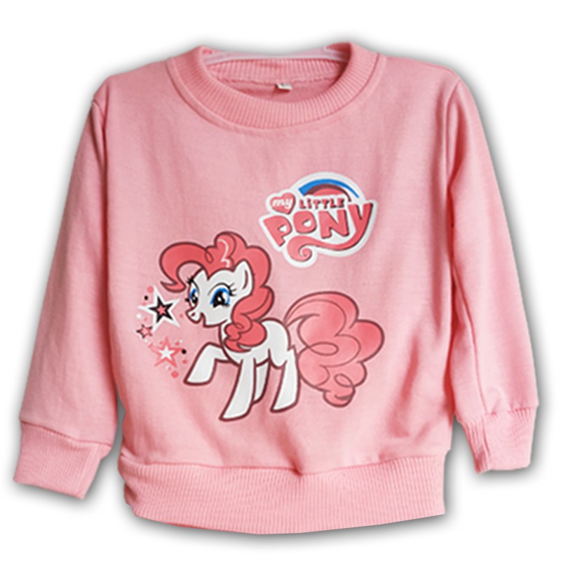 Baju Little Pony Setelan Jogger Sweater Training Anak Pink Umur 2 3 4 5 6 Tahun