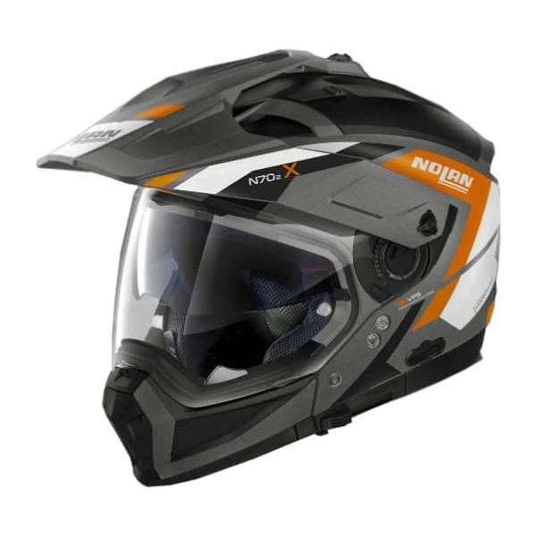 HELM NOLAN N70.2 X GRANDES ALPES FLAT LAVA GREY ORANGE 24