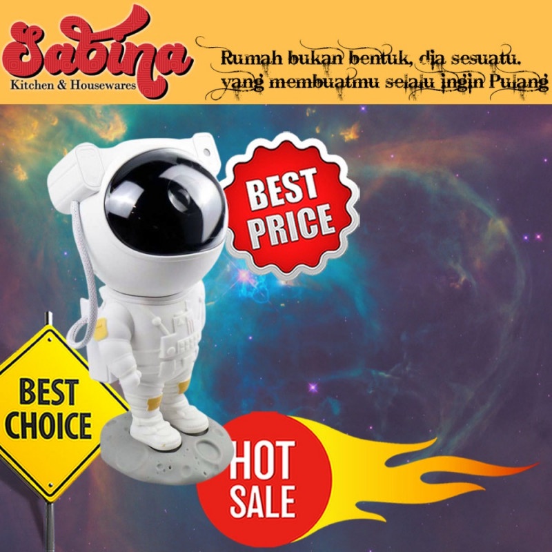 Lampu Proyektor Multifungsi Cahaya Bintang Model Astronot Light Remote