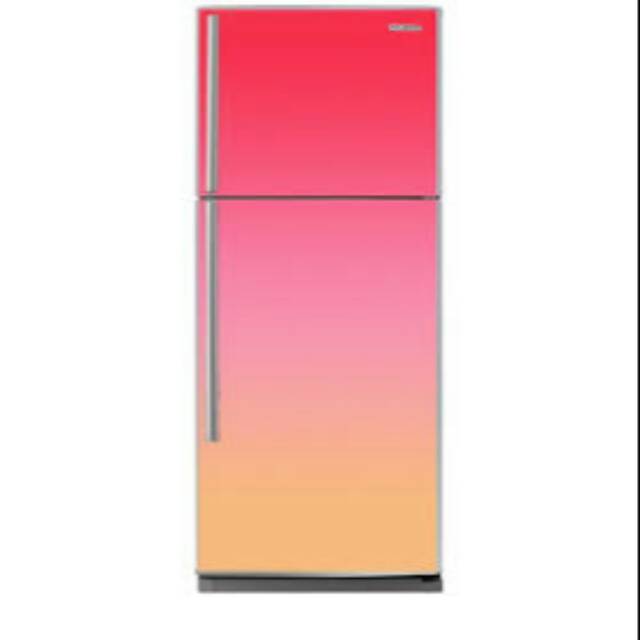 Stiker kulkas 2pintu motif polos cantik