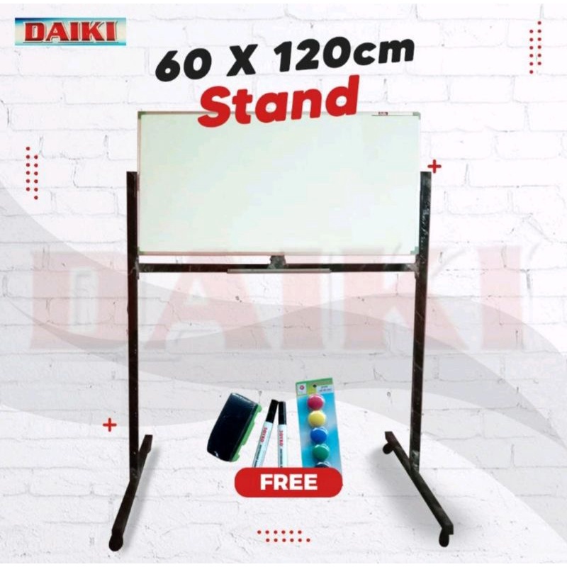 

Papan tulis Daiki / whitebord uk 60 x 120 cm satu muka standing kaki roda