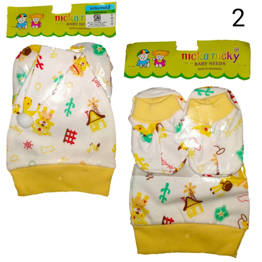 Topi + Kaos Kaki Bayi (2 in 1) Nicko Nicky