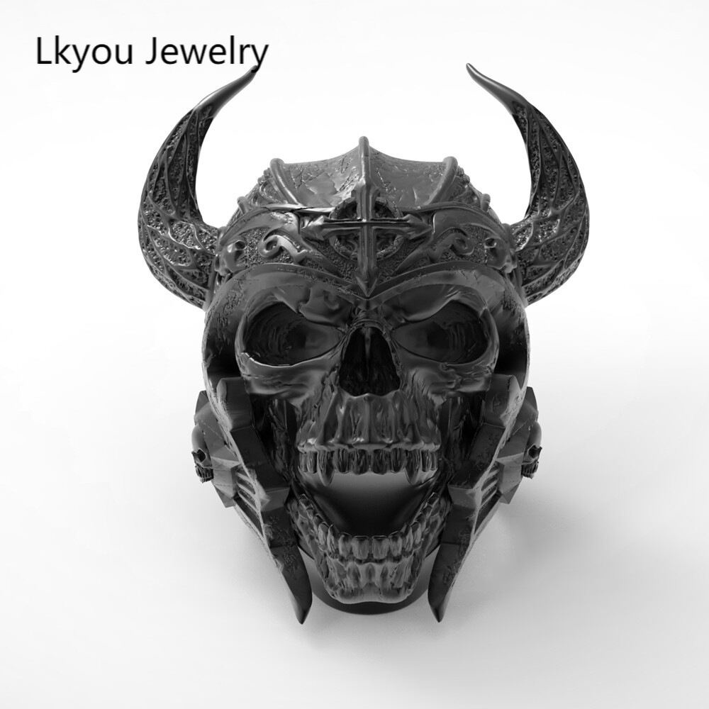 Cincin Desain Kepala Banteng Gaya Gothic Punk Untuk Pria