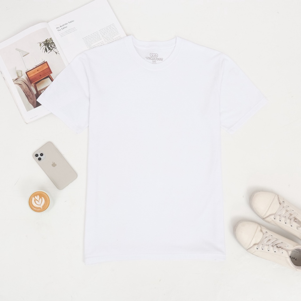 [LANGSUNG DARI PABRIK] Kaos Polos cotton combed 24s / ONECK / unisex / tangan pendek / baju pria-PUTIH