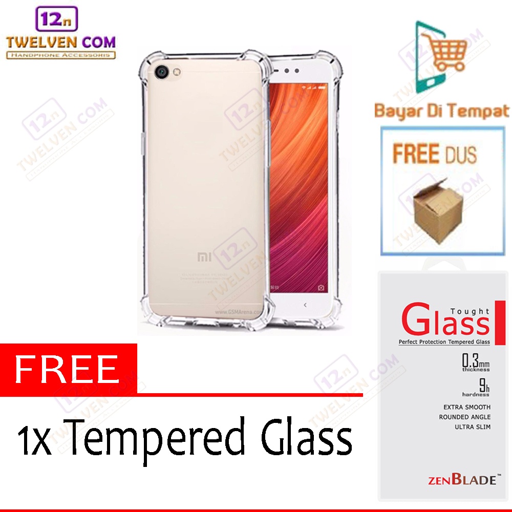 [FLASH SALE] Case Anti Crack Anti Shock Softcase Xiaomi Redmi Note 5A (NO FINGER) - Free Tempered Glass