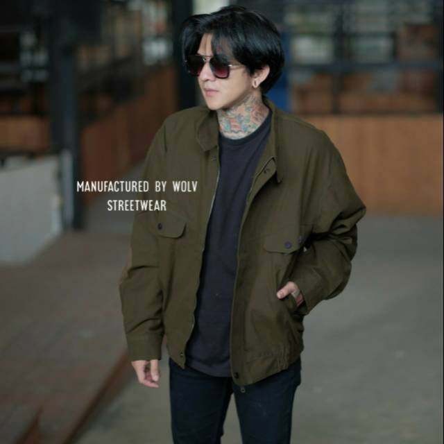 JAKET FLIGHT/JAKET CASUAL/JAKET PRIA/JAKET ORIGINAL WOLV/HIJAU ARMY