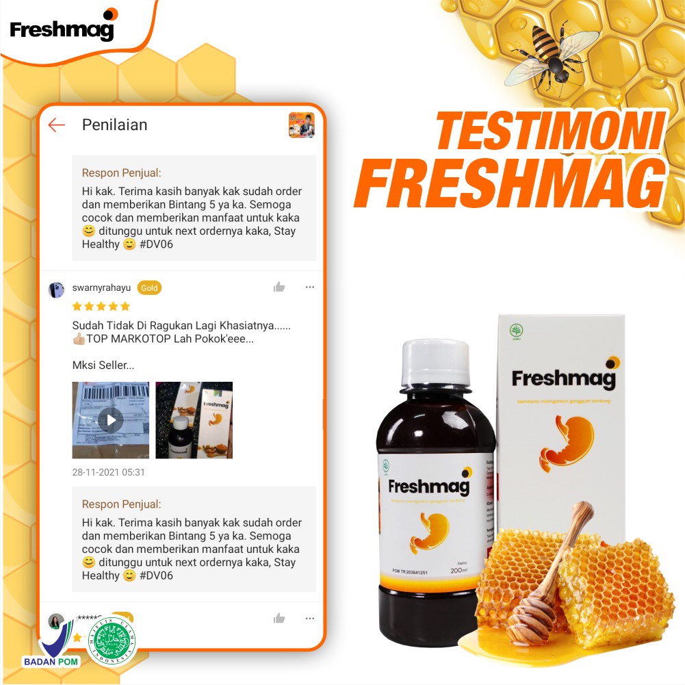 Freshmag Paket 2 Botol - Freshmag Madu Asam Lambung &amp; Maag Gerd Atasi Sakit Infeksi Lambung