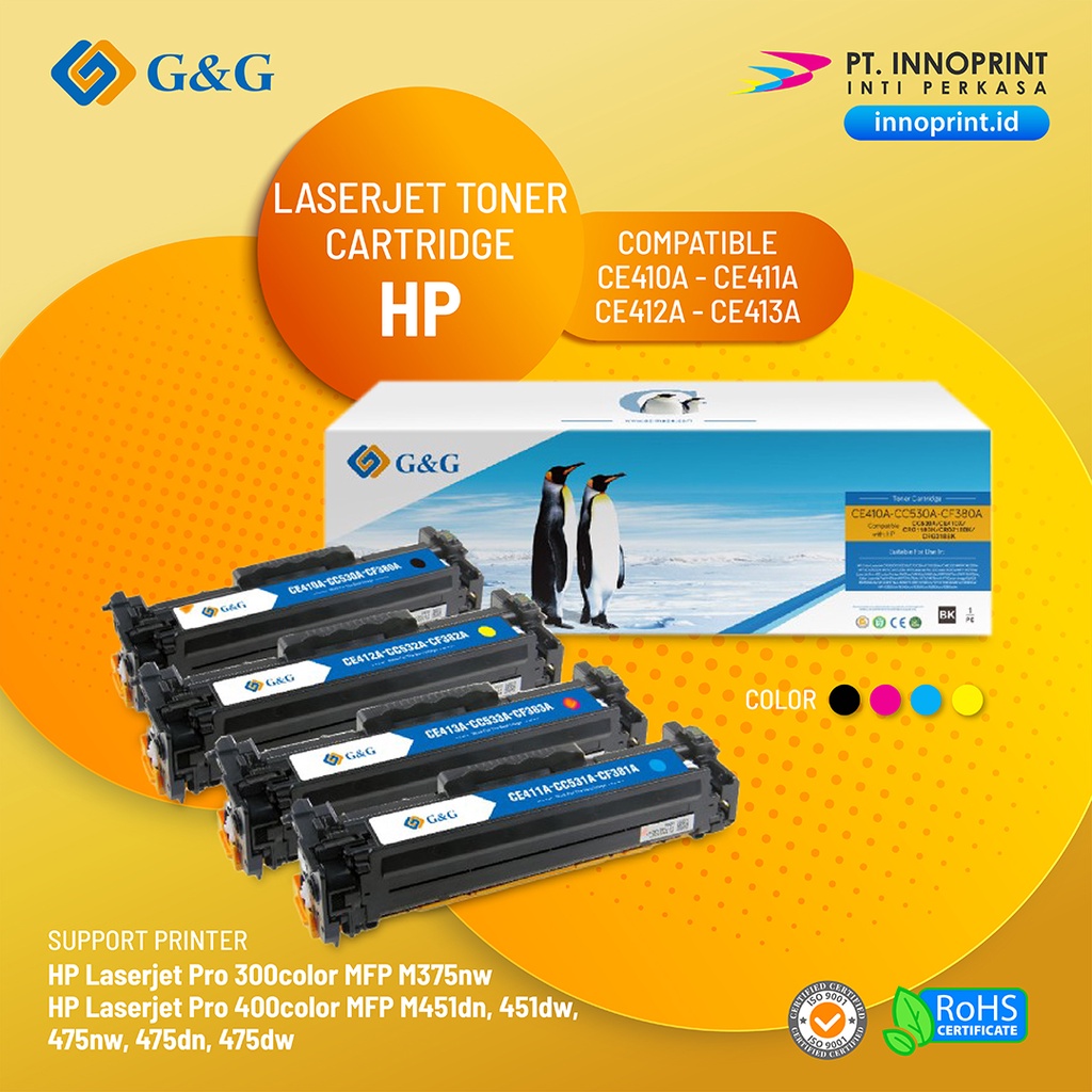 Tinta Laserjet Toner 305 A (CE410-13) CC530A/CF380-3A For HP Laserjet Pro 300color MFP M375nw