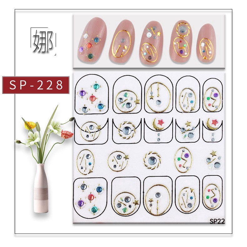 SP Stiker Kuku 3D Gaya Jepang / Korea untuk Nail Art