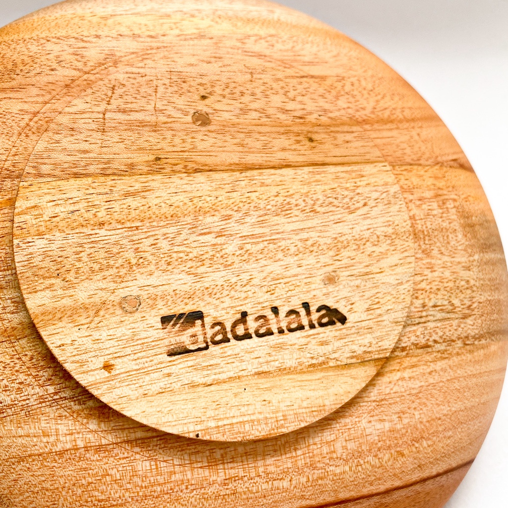 DADALALA Mangkuk / Mangkok Kayu Aesthetic Ukuran Diameter 14 Cm Model Pendek Bahan Kayu Mahoni