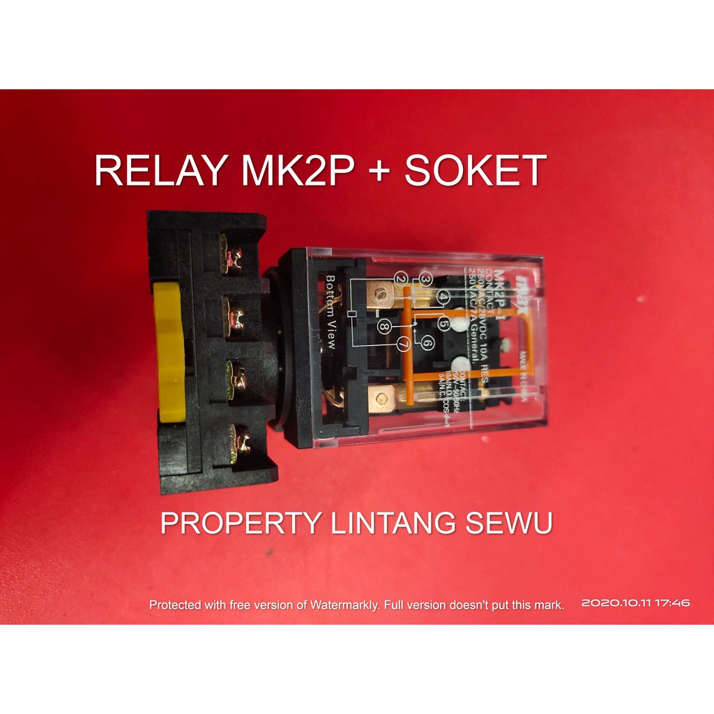 RELAY MK2P 220V AC 8 PIN PLUS SOKET SOCKET