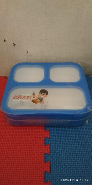 Lunch Box Sekat 3 Yooyee 633 Anti Tumpah Yooyee Mini  Sekat 3 Lunch Box