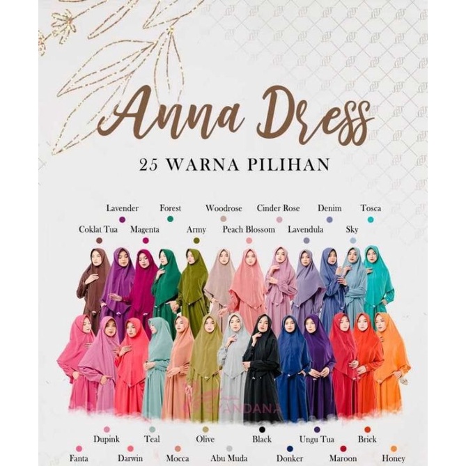 Anna Dress (Gamis Saja) Gamis Polos Gamis Wanita Modern By Hijab Syandana