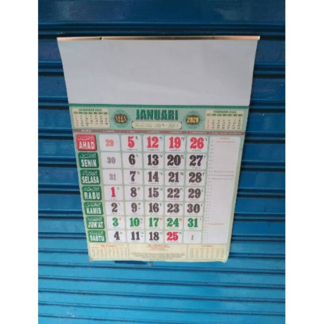 

Kalender dinding Wuku kecil full colour tahun 2020
